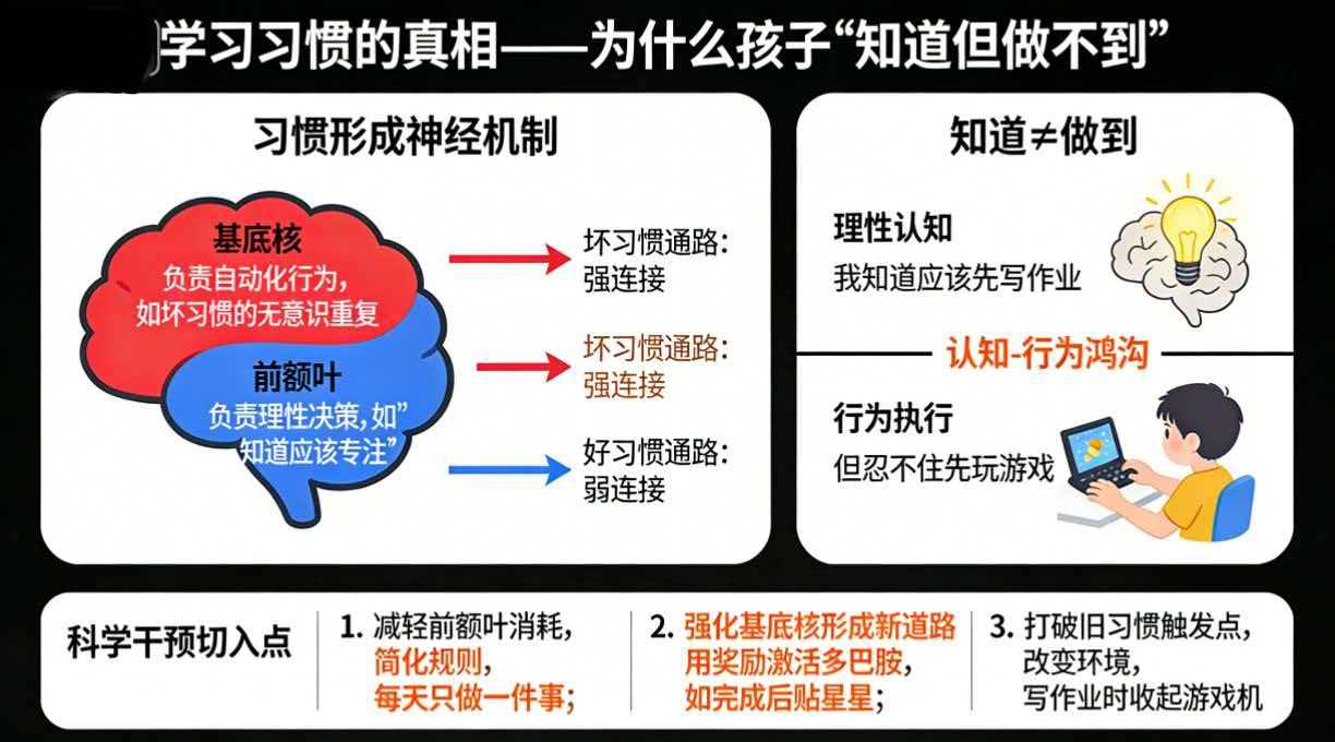 学习习惯的真相——为什么孩子知道但做不到